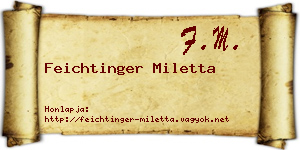Feichtinger Miletta névjegykártya